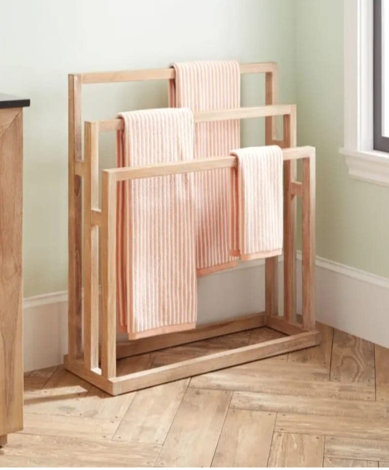 Jdav Solid Wood Towel Rack | Towel Rack Holder | Towel Holder for Bathroom, Towel Rack for Bathroom/Towel Stand/Hanger/Bathroom