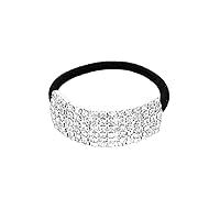 Vista 4 de 3 ligas elásticas para el cabello con diamantes de imitación para cola de caballo, accesorios para el cabello para mujeres y niñas