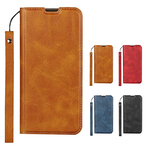 Elick AQUOS sense3 plus ケース カバー 超薄型 軽量 手帳型 AQUOS sense3 plus サウンド SHV46 ケース sense3 plus SH-RM11 ケース 高級PUレザー マグネット式 ストラップ付き カード収納 スタンド機能 アクオス センス3 プラス ケース スマホケース ブラウン