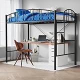 Takywep with Arched Loft Single Bed - Arched Loft Bed, Space Saving Bed, Sturdy Metal Bed, Modern Loft Bed, and Bed for Small Rooms
