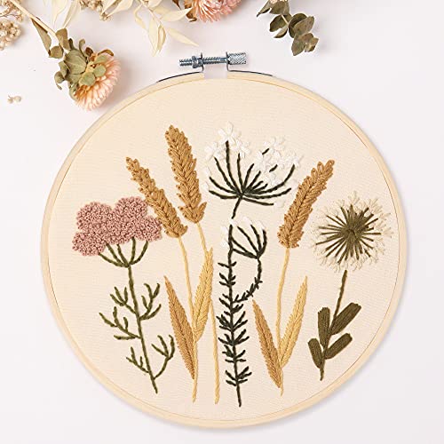 Reewisly Embroidery Kit For Beginners 4 Sets, Hand Diy Cross Stitch Kits,4 Pcs Embroidery Hoop,4 Pcs Plants Flowers Embroidery Patterns And Threads,Easy For The Embroidery Beginners To Learn… #TOP3