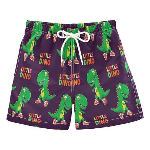RPLIFE Traje de baño para niños, antirozaduras para niños, 2 T, lindos tenis de dinosaurio de dibujos animados verdes, Lindos tenis de dinosaurio de dibujos animados verdes, 24 meses