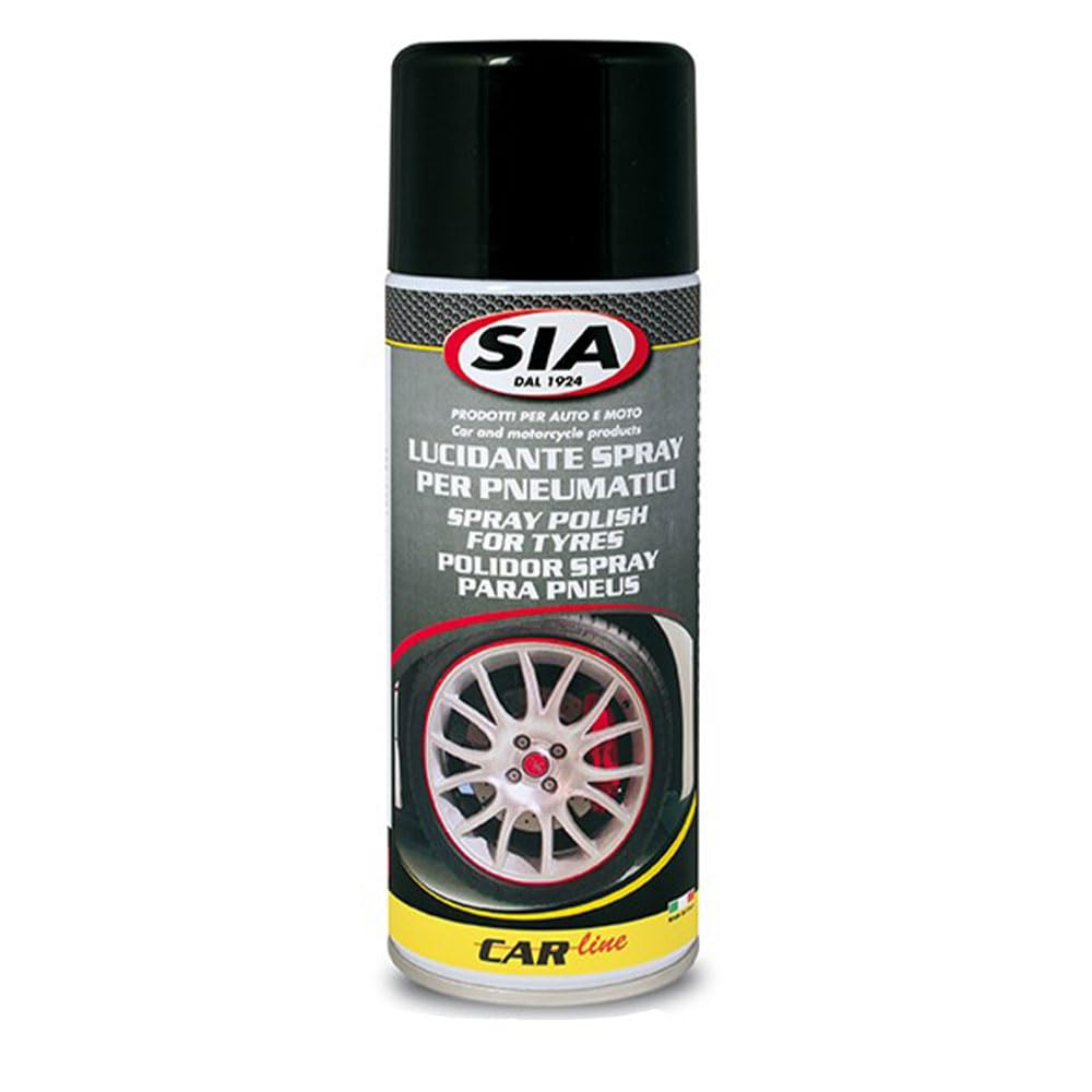 Generico Sia 8548 Nero GOMME LUCIDANTE Spray per Pneumatici. Protegge E RAVVIVA Il Colore dei Pneumatici PRESERVANDOLI da SCREPOLATURE E da Agenti ATMOSFERICI. Kit PROMOZIONE 10 bombolette da 400 ML