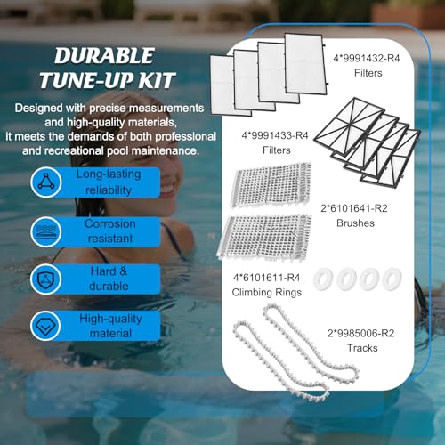Tune-up Kit for Maytronics Dolphin Nautilus CC Plus Robotic Pool Cleaner Includes 9991433-R4 Filters, 6101641-R2 Brushes, Climbing Rings, and 9985006-R2 Tracks by Zymurgoes - Used condition - Image 5