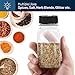 RoyalHouse 12 Pack 9.5 Oz Plastic Spice Jars with Black Cap, Clear and Safe Plastic Bottle Containers with Shaker Lids for Storing Spice, Herbs and Seasoning Powders, BPA Free, Made in USA