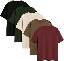 Kit 5 Camisetas Oversized Diversas Cores Masculina Moda Street Tecido Algodão
