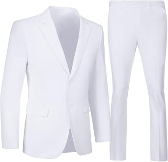 Mens Suit 2 Pieces Suits for Men Slim Fit Blazer Wedding Prom Tuxedo Suit Jacket Pants Set