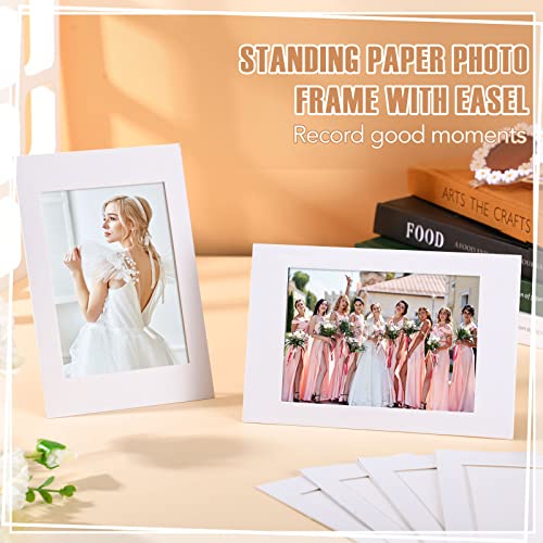 Glenmal 400 Pieces Paper Photo Frames 4 X 6 Inch Bulk Cardboard Picture Frames Picture Frame Paper Holder Crafts Cardboard Frames For Tabletop Wall Decor Classroom Wedding Graduation Display (White) #TOP1