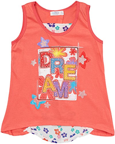 Image of ToBeInStyle Girl's Adorable Flower Print Tank Top w /Back Lace Design