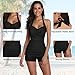 Fashion Womens Vintage Athletic Swimsuits Push Up Tummy Control One Piece Plus Bathing Suit Boyshort Swimwear (6XL (US Size 18-20) Prime, Retro Black)