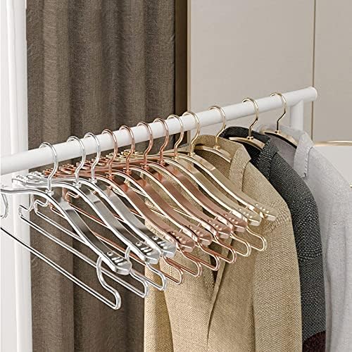 Hangers Drying Rack Anti-Slip Clothes Rack Adult Child Coat Wardrobe Space Saver Storage Hangers Clothes Hangers (Gold 5Pcs)