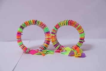 Bracelet for Women and Girls | Fashion Color full Hanging Charm Bracelets for Women and Girls | Tone Charms Style Bracelet | Accessories Jewellery for Women | Pack of 2