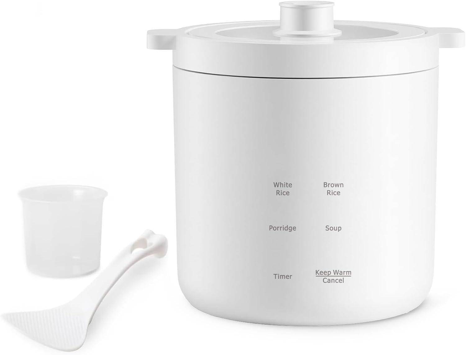 olayks Mini Rice Cooker, Small Electric Cooker 2 Cup Uncooked with 4 Cooking Functions, Ceramic Rice Cooker with 24 Hour Preset, Heat Preservation, Anti Scald Carry Handle