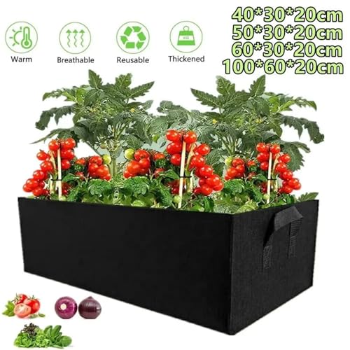 Bolsa de cultivo fieltro para evitar encharcamientos maceta rectangular con asas 3