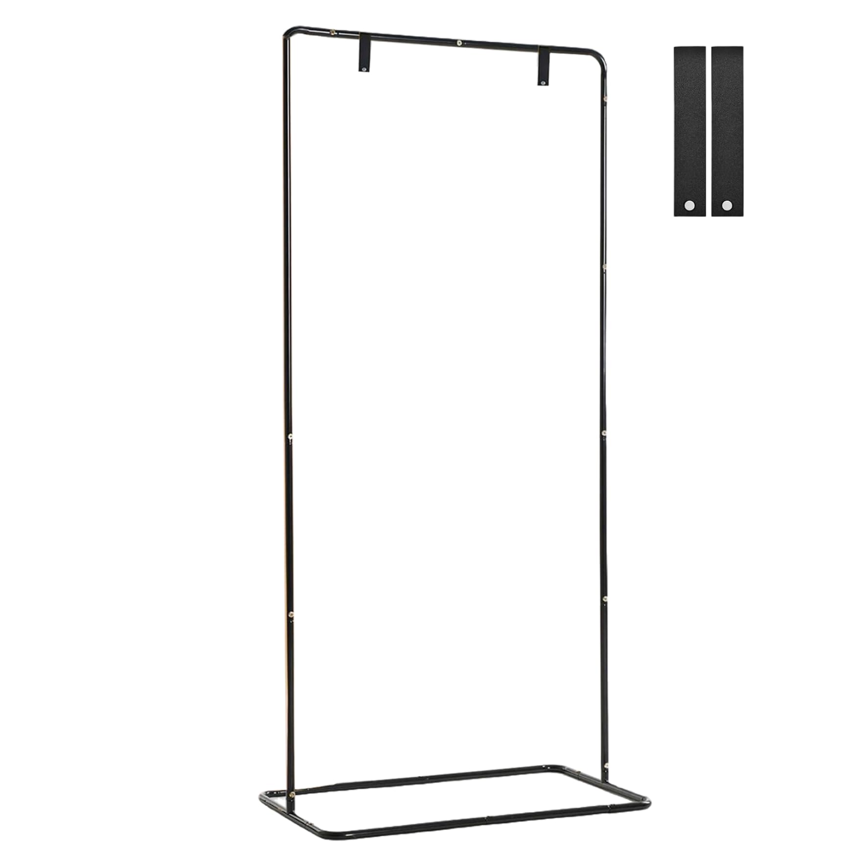 Supporto per cartello di benvenuto Porta cartello per matrimonio in ferro regolabile con cinturini in pelle, cavalletto quadrato di benvenuto per decorazioni nuziali Nero ART FORNITURE.