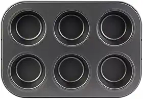 Forma Antiaderente Multiuso para Cupcakes, Muffins e Petit Gateau – 6 Cavidades
