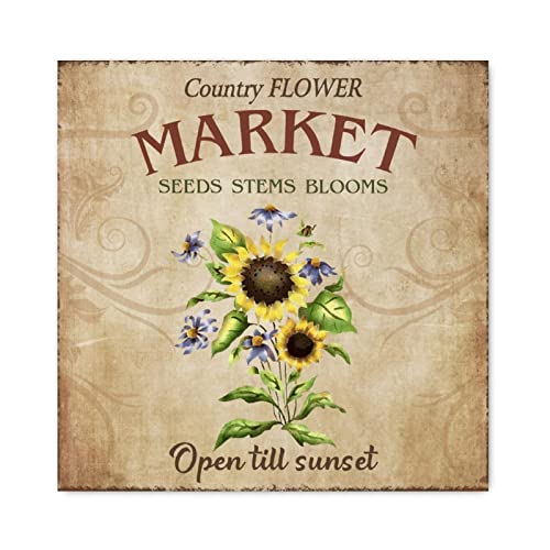 Décoration murale en bois panneau tournesol 30,5 cm pour salon et ferme