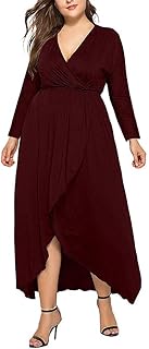 Abito Vestito Gonna Jumpsuit Abito Asimmetrico a Maniche Lunghe Tinta Unita Scollo a V Casual da Donna Tulle Bambina Camicia Sportiva Taglie Forti Donna Estivo Lungo Donna Elegante da Mare
