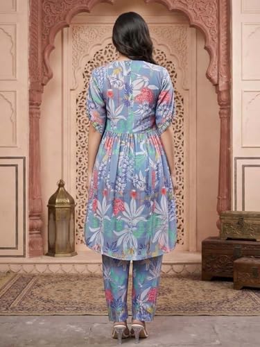 Image of Leriya Fashion Kurta Sets for Woman | Co ord Set for Women Stylish | Kurti Set for Woman | Short Kurti for Women | Kurtis | Ethnic Jaipuri Straight Kurta Set with Palazzo Pants | Salwar Suit for Party Outfits