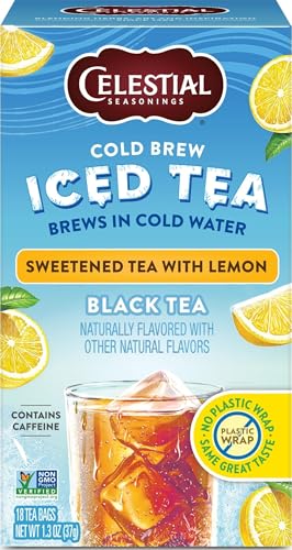 Image of Celestial Seasonings Cold Brew Sweetened Tea with Lemon Iced Tea 18 Tea Bags
