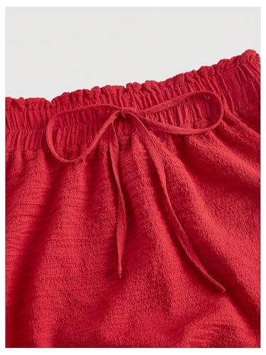 Floerns Women's Summer Long Skirts Elastic Waist Tiered Ruffle Hem Beach Skirts4