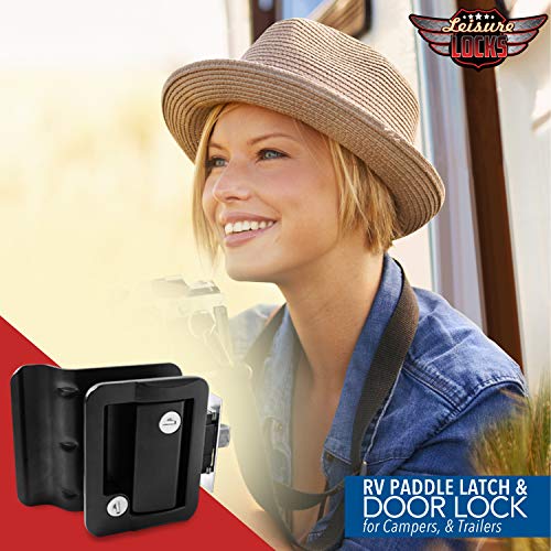 Leisure Locks 43308-987 Rv Travel Trailer Entry Door Lock Polar Black Paddle Deadbolt thumb #8