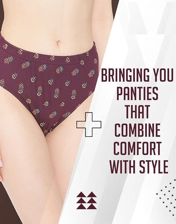 51QPedYMBKL nuovva Women Cotton Underwear Combo Pack of 6, 100% Soft Cotton Hipster Panties, Breathable Floral Printed Ladies Innerwear, Multicolor Briefs
