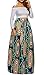 Afibi Women African Printed Casual Maxi Skirt Flared Skirt A Line Long Skirts with Pockets (XXX-Large, Pattern 1)