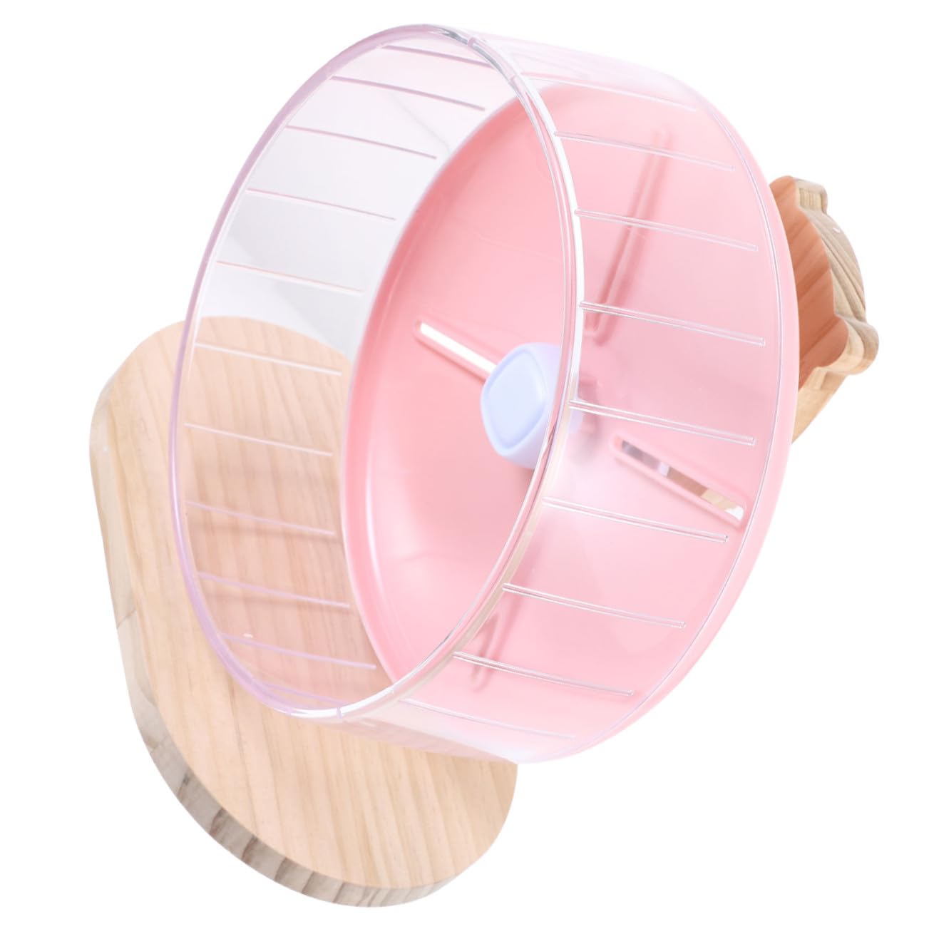 COLLBATH Ruota da Corsa Silenziosa per Criceti Base Stabile, Giocattolo Antistress in Abs e Legno, Dimensioni 20cm, per Piccoli Animali Domestici