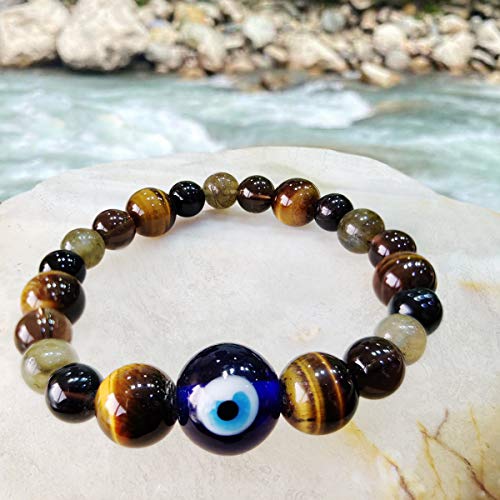 Image of Shubhanjali Crystal Elastic 8mm Stretch Customized Bracelet for Men and Women-(Standard,Multicolor)