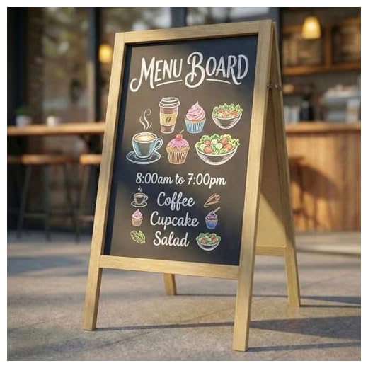 TEAKMAMA A Frame Chalkboard Signs 40"x20", Extra Large Chalk Board, Grey