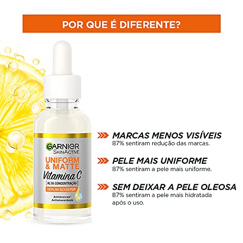 Kit Sérum Facial Antimarcas Garnier Uniform & Matte Vitamina C, 30ml