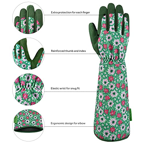Gardening Gloves For Women, 1 Pair Of Oizen Long Sleeve Thorn Proof Garden Gloves For Yard, Gardening Gifts For Women (Large) #TOP1