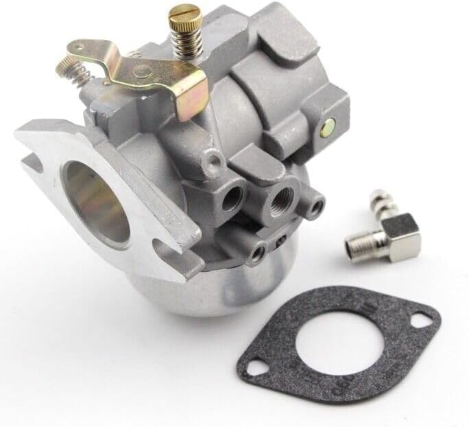 Rear view of the replacement chainsaw carburetor, showing the intake manifold and fuel inlet.