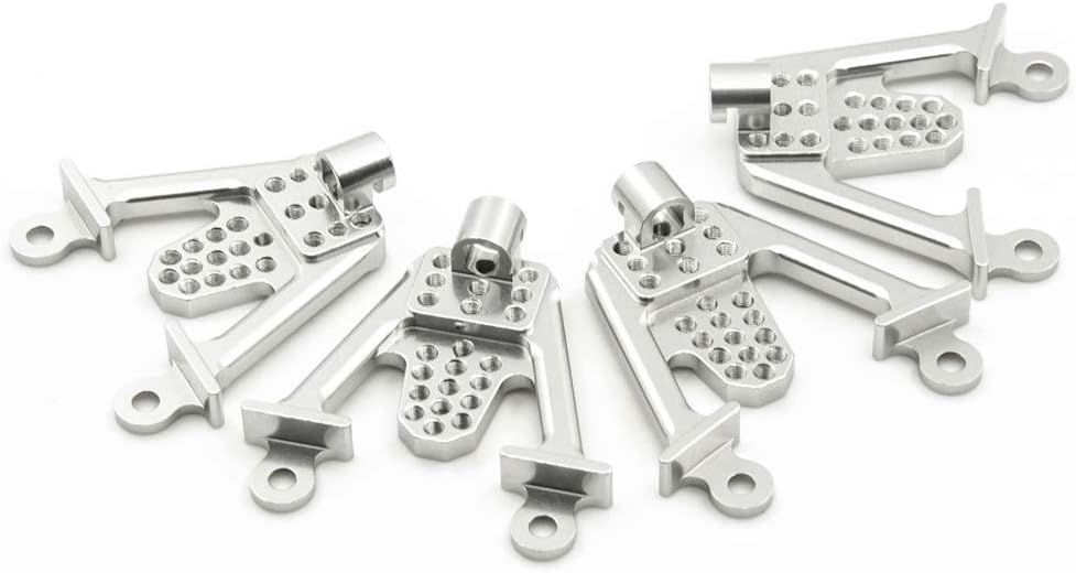 4PCS Aluminum Front & Rear Shock Tower Hoops Bracket Mount Upgrade Parts for Axial SCX10 1/10 Scale Crawlers Truck Car (Silver)