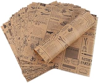 Hejo 100 arkuszy papieru Deli, papier do kosza, przyjazny dla środowiska papier do pieczenia, papier do burgerów, kanapek maślanych, serów, frytek (25 x 25 cm)