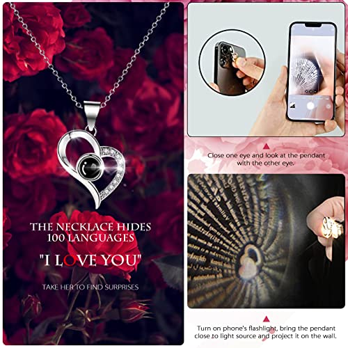 Miniatura 3 de Goicc Rosa Eterna Natural Preservada Con Collar Regalos Originales Para Mujer Mama Novia Hermana Abuela Caja Regalo Rojo