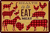 Panneau métallique Vintage en étain pour animaux de volaille, affiches rétro pour manger de la viande, décoration murale, décor de cuisine, magasin, salle de ferme, Plaque d'art mural 8x12 pouces
