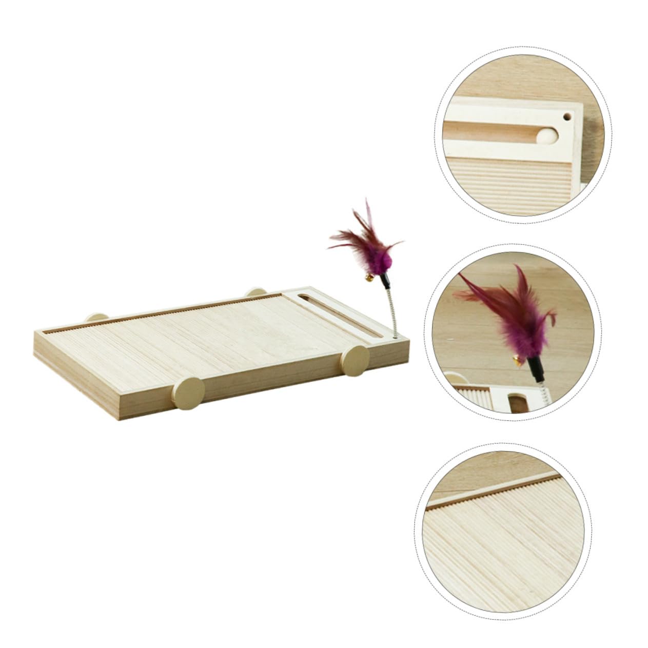 Homoyoyo Casetta Tiragraffi in Legno per Gatti con Funzione Antiscivolo e Resistente all'Usura, Gioco Stimolante per Mantenere Attivi i Pet in Ambiente Domestico
