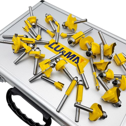 LU&MN Carbide Tipped Router Bit Set ( 35 PCS) with 1/4\" Shank Wood Milling Saw Cutter, Multi-Purpose (Woodworking Tools for Home Improvement and DIY) - Thumbnail 6