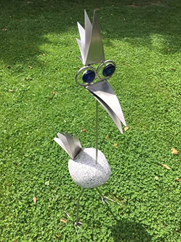 Edelstahl Vogel, Steinvogel 90cm Granitvogel Edelstahlvogel (grün)