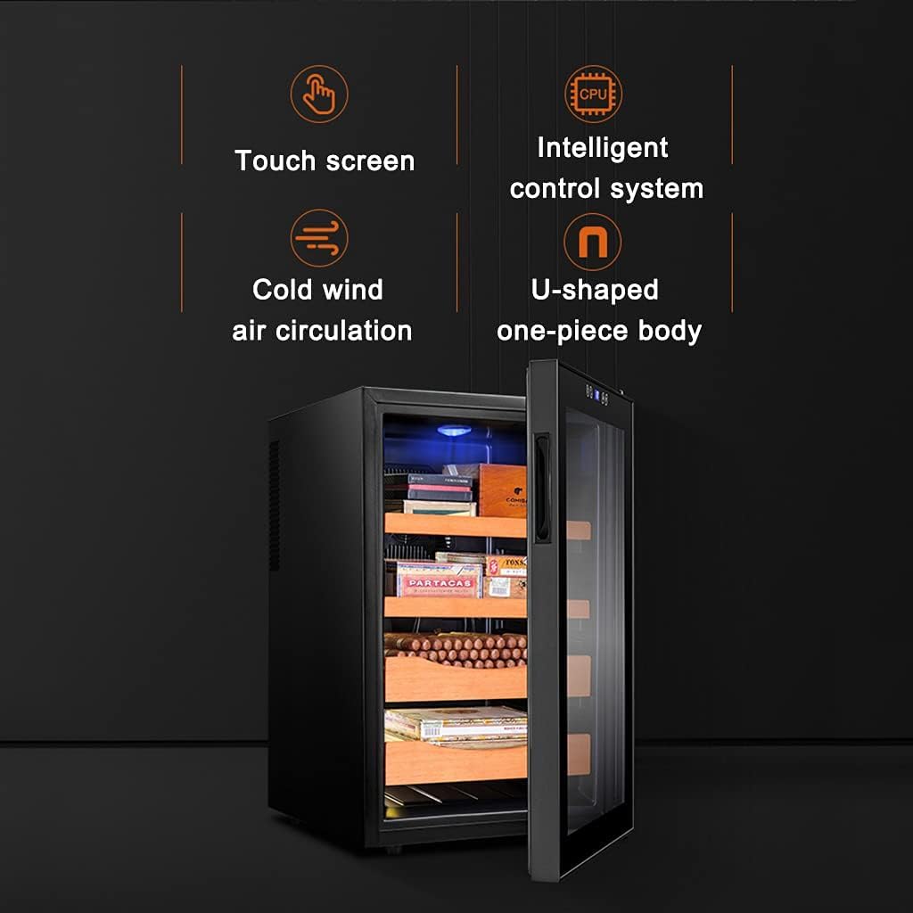 Armadio Elettrico da 70 Litri con Funzione di Regolazione della Temperatura, Refrigerazione A Doppio Nucleo A Temperatura Costante, può Contenere Fino A 400 Sigari