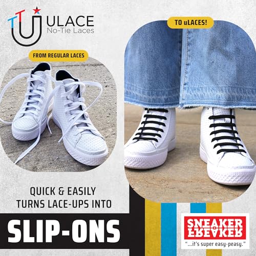 uLace Kiddos No-Tie Shoelaces - Stretchy Elastic Laces for Sneakers | Easy Installation - 14 Laces