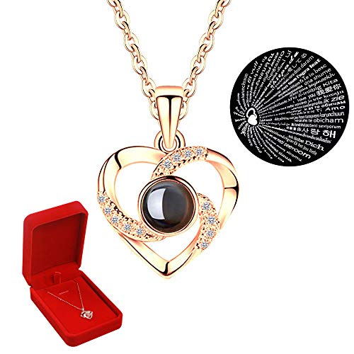 winsbo Love Necklace I Love You Necklace in 100 Languages i Love You 100 Languages Necklace Best Gifts for Women Best Gifts for her mom