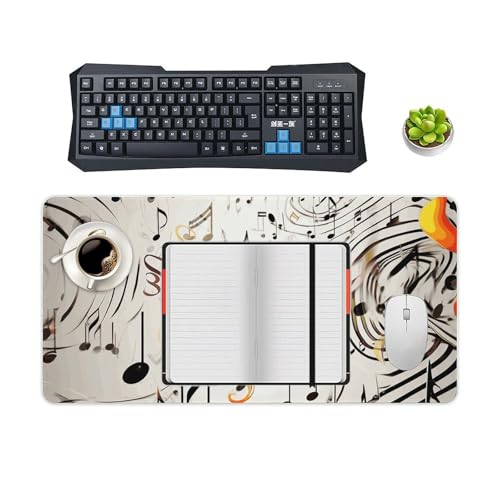 Mouse Pad grande con estampado notas musicales y base antideslizante miniatura 4
