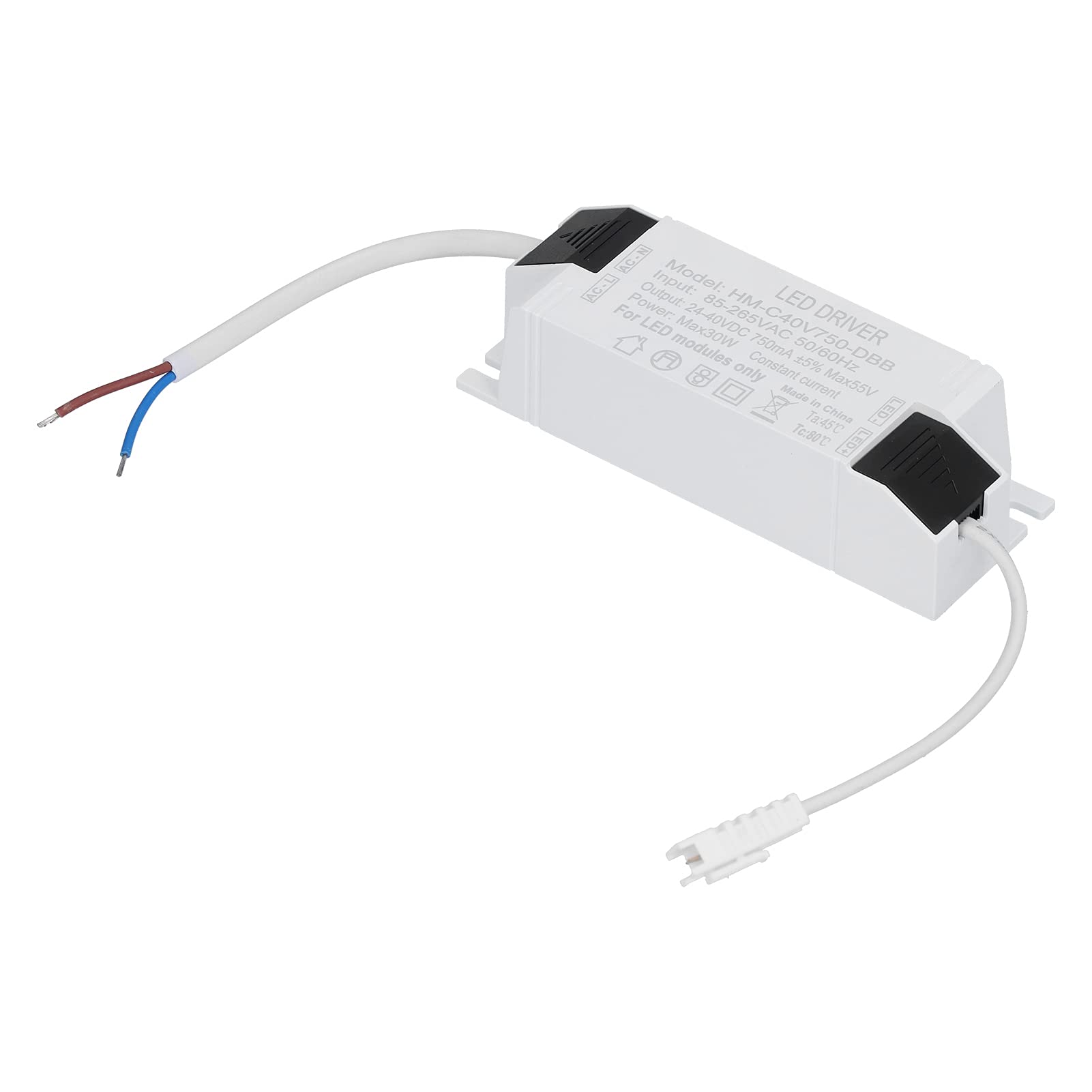 Sterownik LED 30W Prąd Stały 750mA Wejście AC85-265V Wyjście 24-40VDC Złącze Sterownika Zasilania Transformator Lampy LED