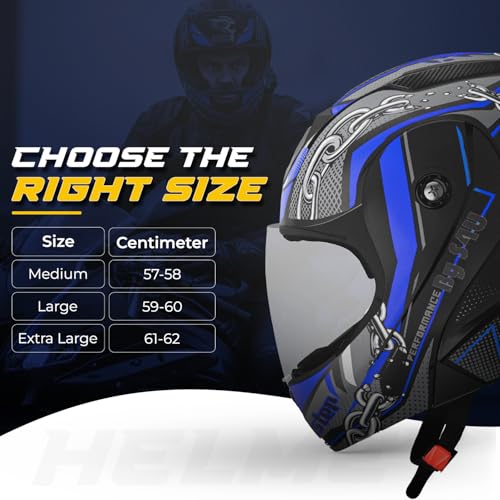 Image of Rydr AC Dx Flip-Up Full Face Motorbike Helmet with Bag | | Durable Two-Wheeler Helmet for Men and Women | Comfortable Fit with Air Ventilation for Safe Bike & Scooter Riding