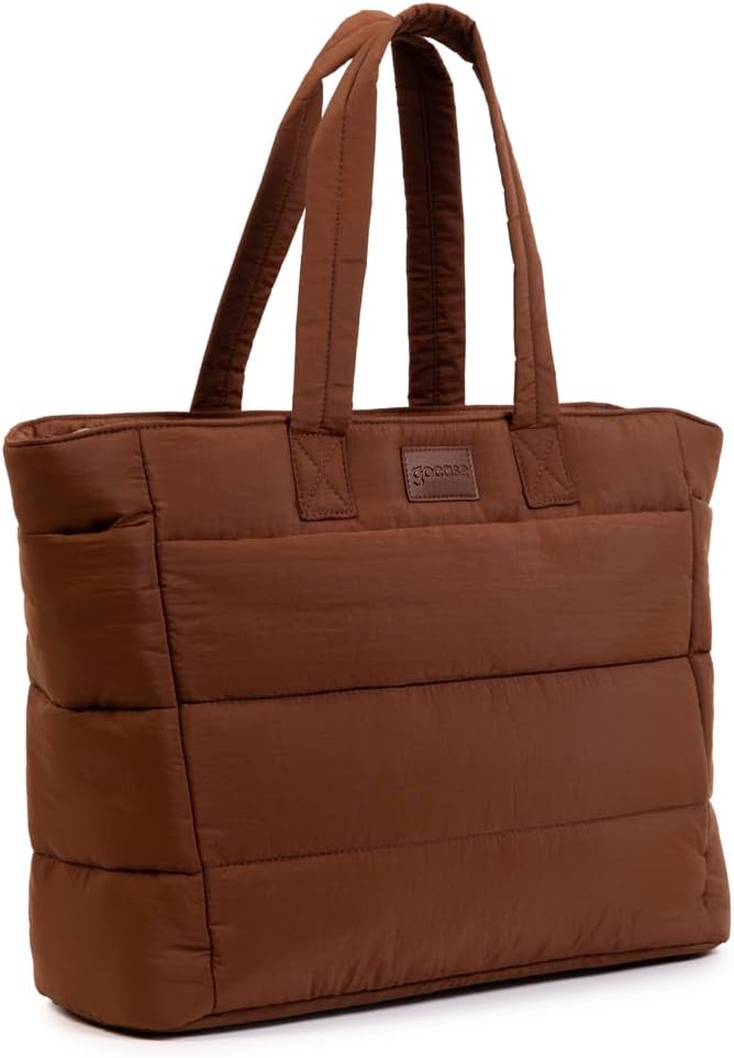 Gocase Bolsa Tote Puffer, Preta, Leve e Espaçosa, com Compartimento para Notebook até 35,5cm
