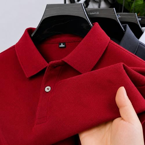 Image of Men's Plain Polo T-Shirt | Cotton Blend Regular Fit Casual Collar T-Shirt