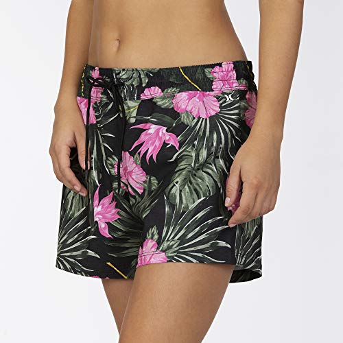 Hurley Junior's Supersuede 5 Inch Floral Printed Board Swim Short, Anthracite, M